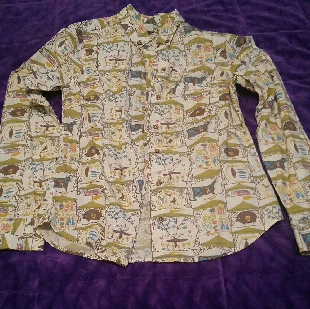 Anthropologie odille farm animals shirt